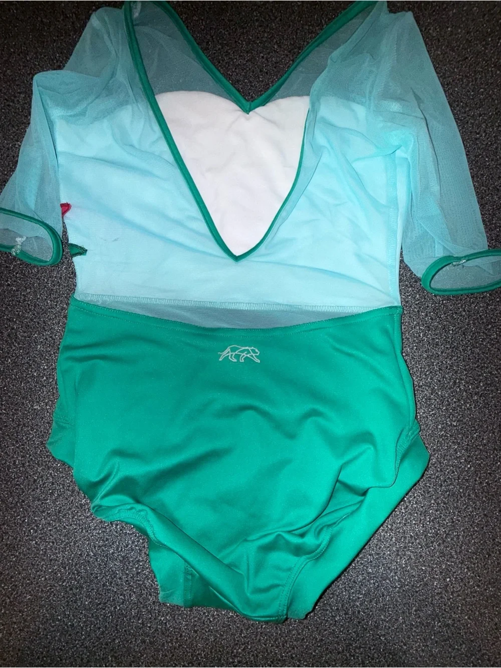 Tiger Friday Mint Green Floral Appliqué One Piece Leotard Size Adult Medium